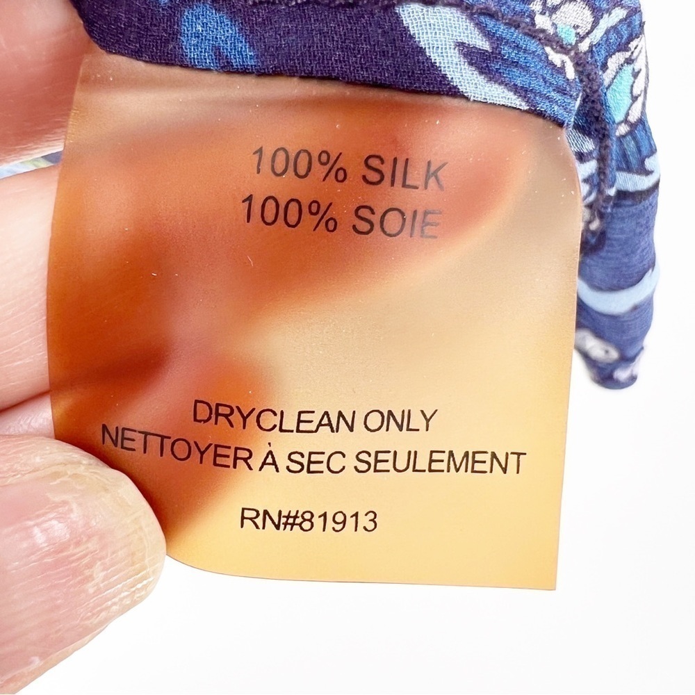 ✅ Robert Graham Silk‎ Button Up Paisley Top MEDIUM PURPLE BLUE - Picture 5 of 7